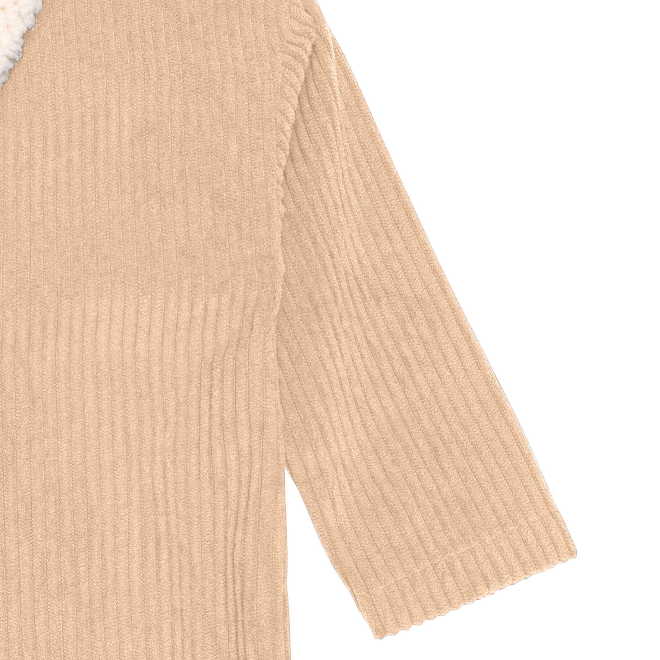 Baby Boys Light Tan Corduroy Oversized Romper