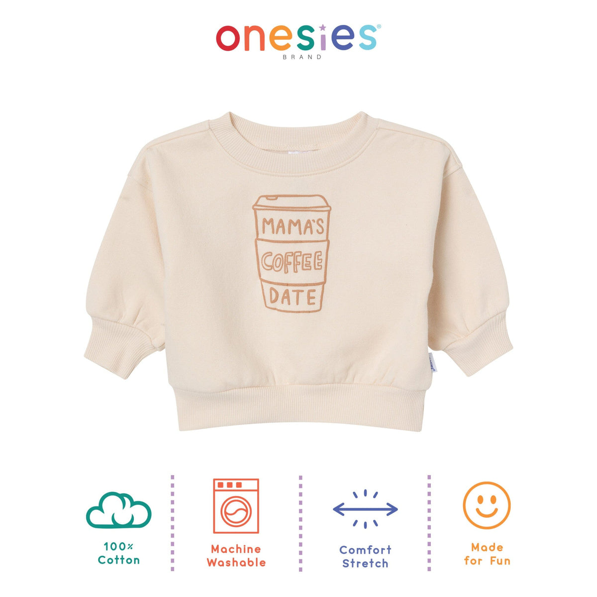 Baby Neutral Coffee Sweatshirt Tops Gerber® 