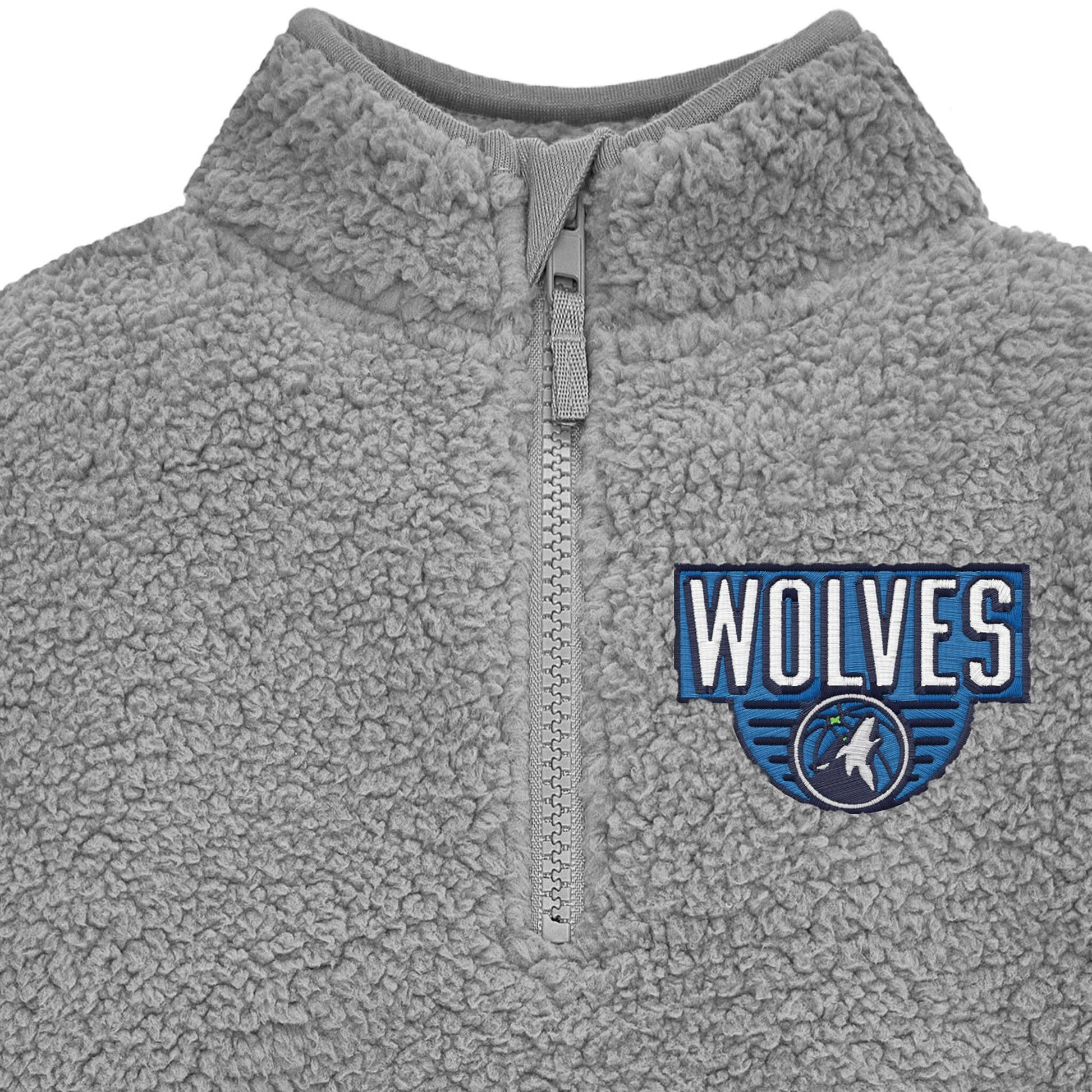 Infant & Toddler Neutral Gray Minnesota Timberwolves Quarter-Zip Pullover NBA NBA® 