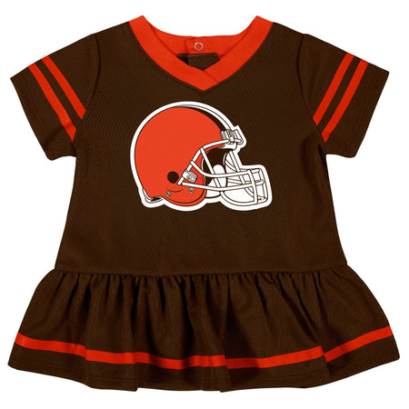 2-Piece Baby Girls Cleveland Browns Dress & Diaper Cover Set
