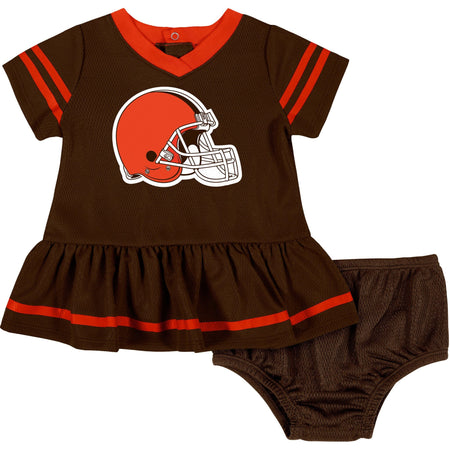 2-Piece Baby Girls Cleveland Browns Dress & Diaper Cover Set