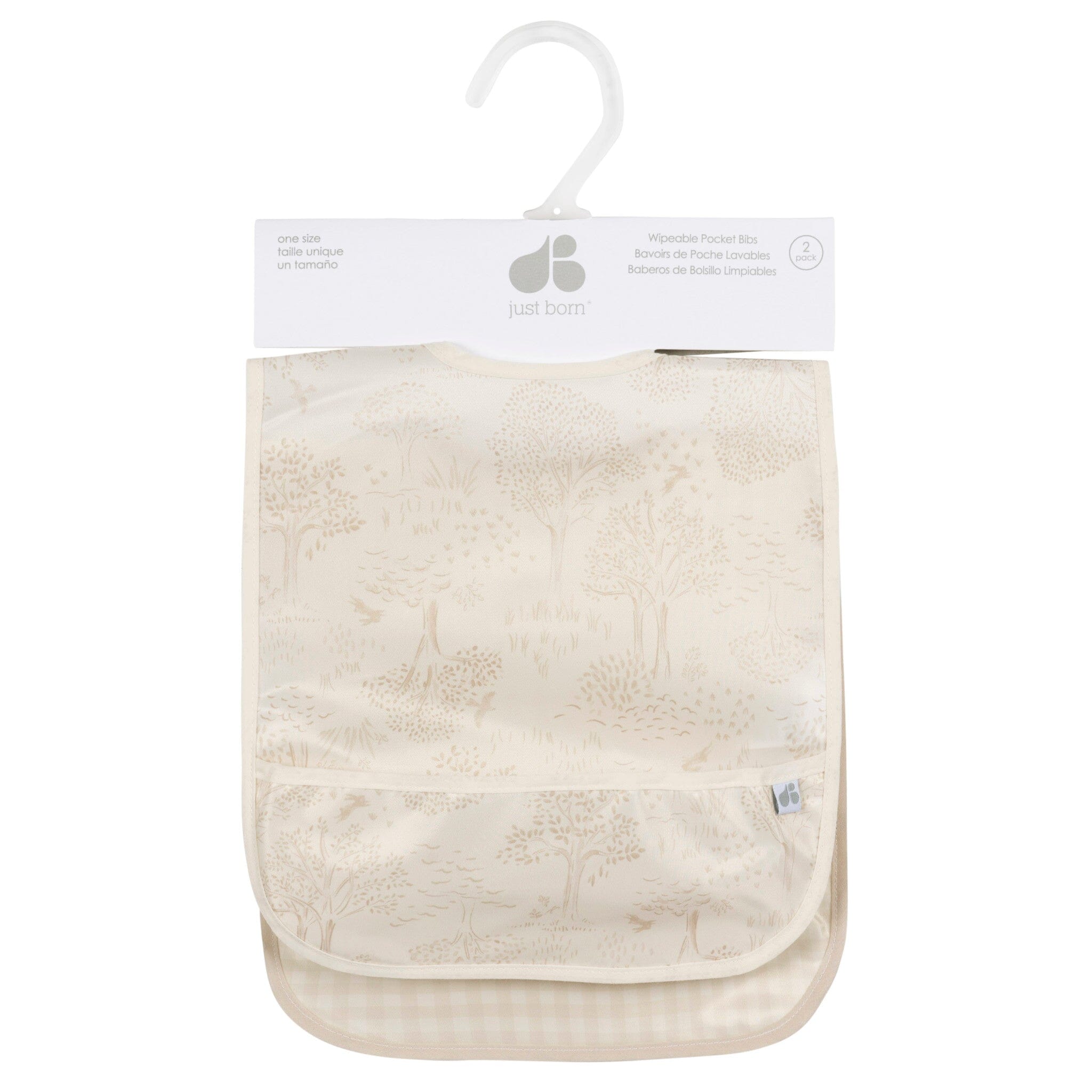 2-Pack Baby Neutral Tan Wipeable Bibs Gerber® 