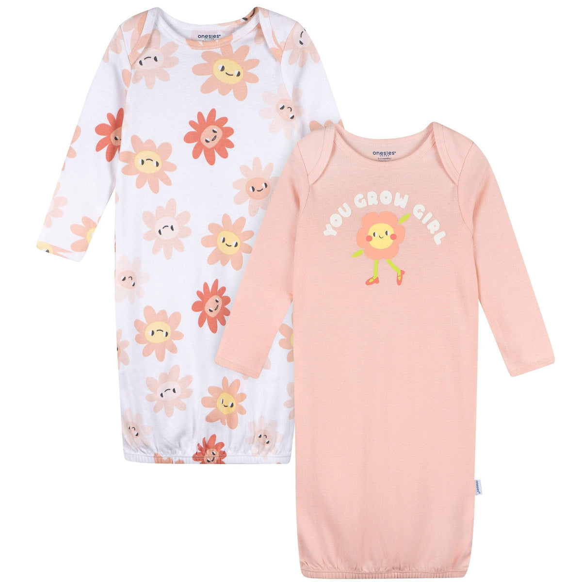 2-Pack Baby Girls Flower Power Gowns Sleepwear Gerber® 