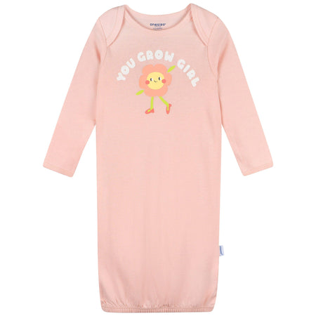 2-Pack Baby Girls Flower Power Gowns