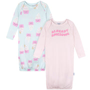 2-Pack Baby Girls Ice Cream Gowns Sleepwear Gerber® 