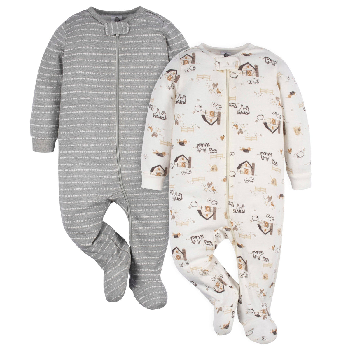 2-Pack Baby Neutral Farming Sleep 'N Plays Sleepwear Gerber® 