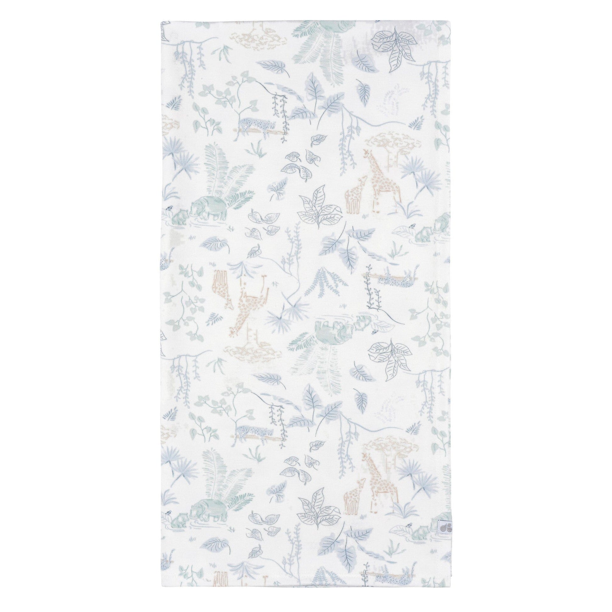 2-Piece Baby Boys Ivory Blue Palms Swaddle Blanket & Hat Set Gerber® 
