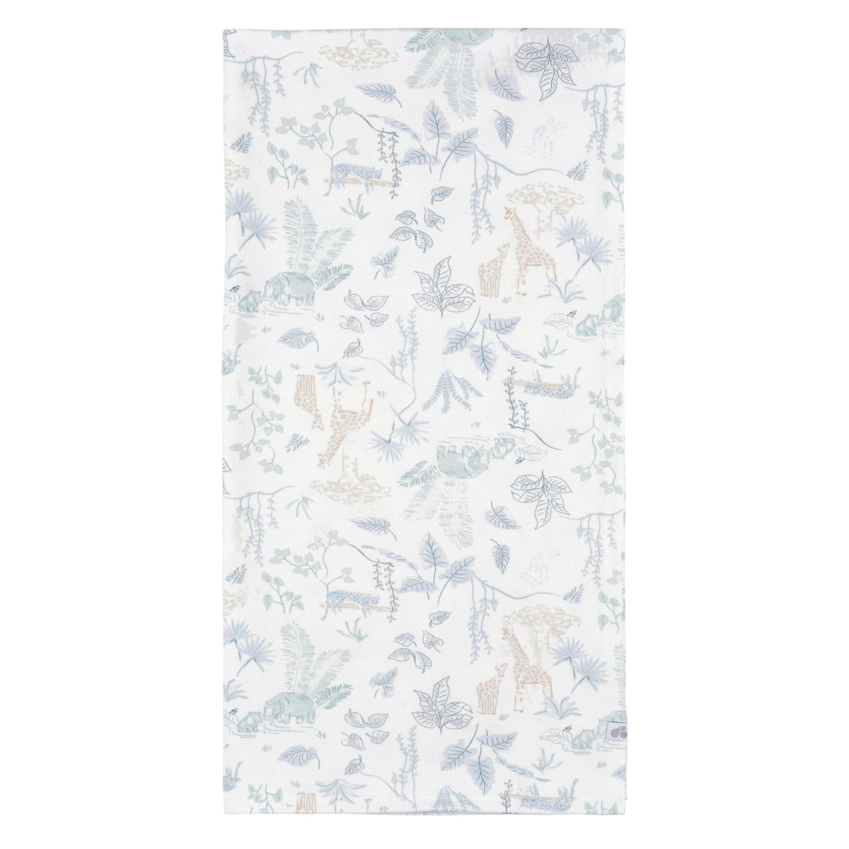 2-Piece Baby Boys Ivory Blue Palms Swaddle Blanket & Hat Set Gerber® 