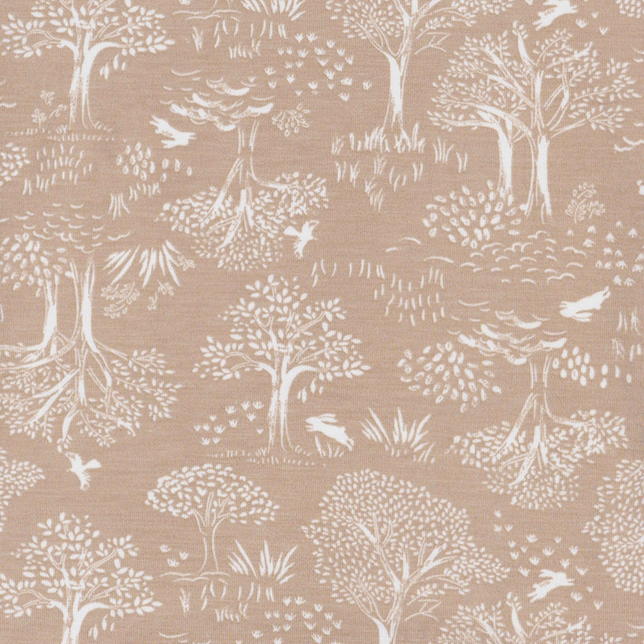 2-Piece Baby Neutral Ivory Tan Forest Swaddle Blanket & Hat Set Gerber® 