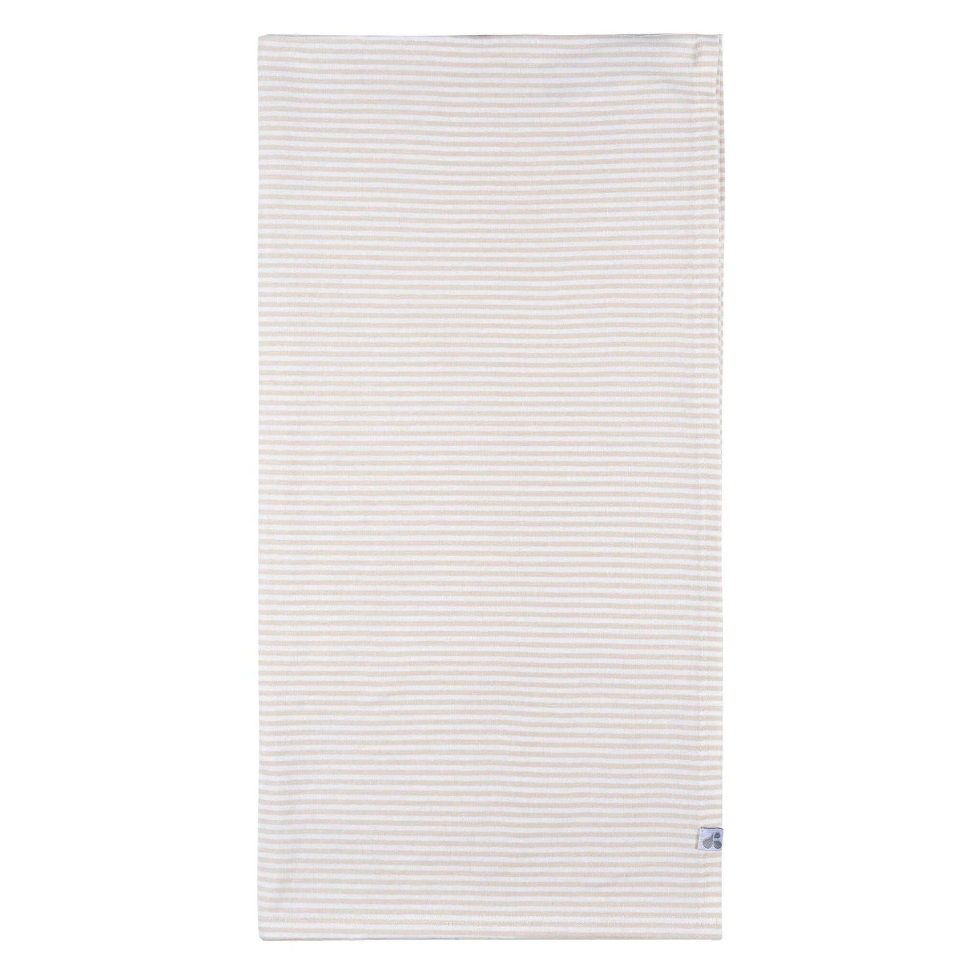 2-Piece Baby Neutral Tan Stripe Swaddle Blanket & Hat Set Gerber® 
