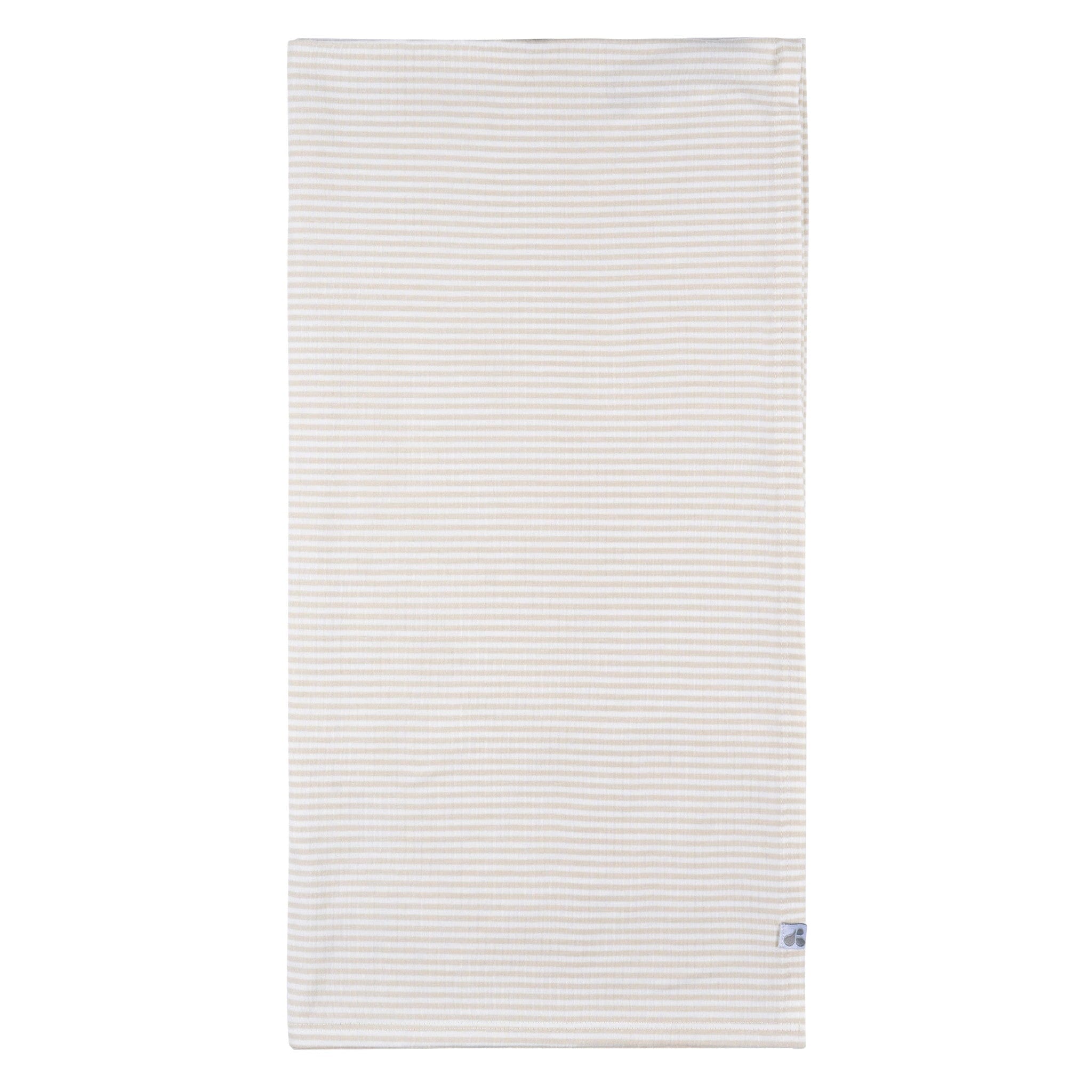 2-Piece Baby Neutral Tan Stripe Swaddle Blanket & Hat Set Gerber® 