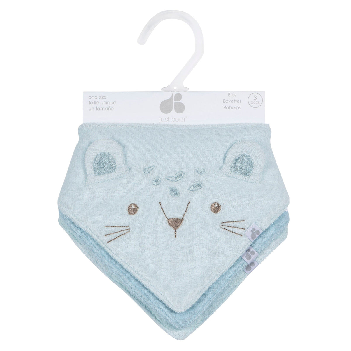 3-Pack Baby Boys Blue Bandana Bib bibs Just Born® 