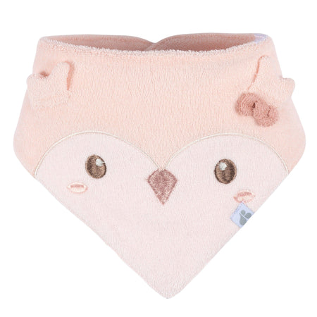 3-Pack Baby Girls Pink Owl Bandana Bibs