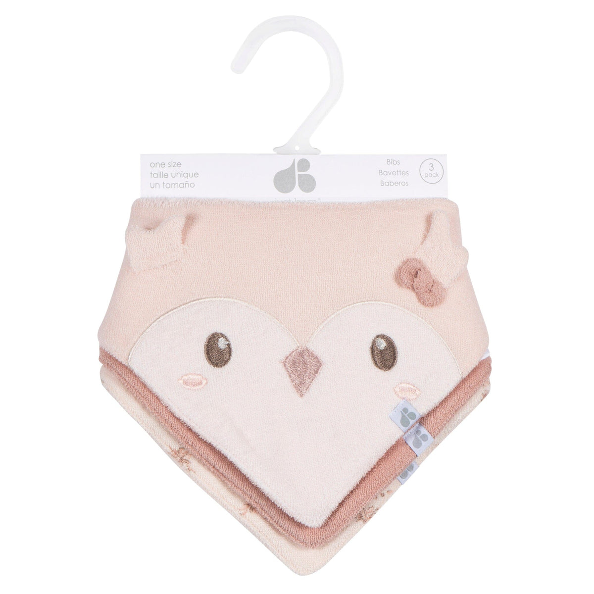3-Pack Baby Girls Pink Bandana Bib bibs Just Born® 