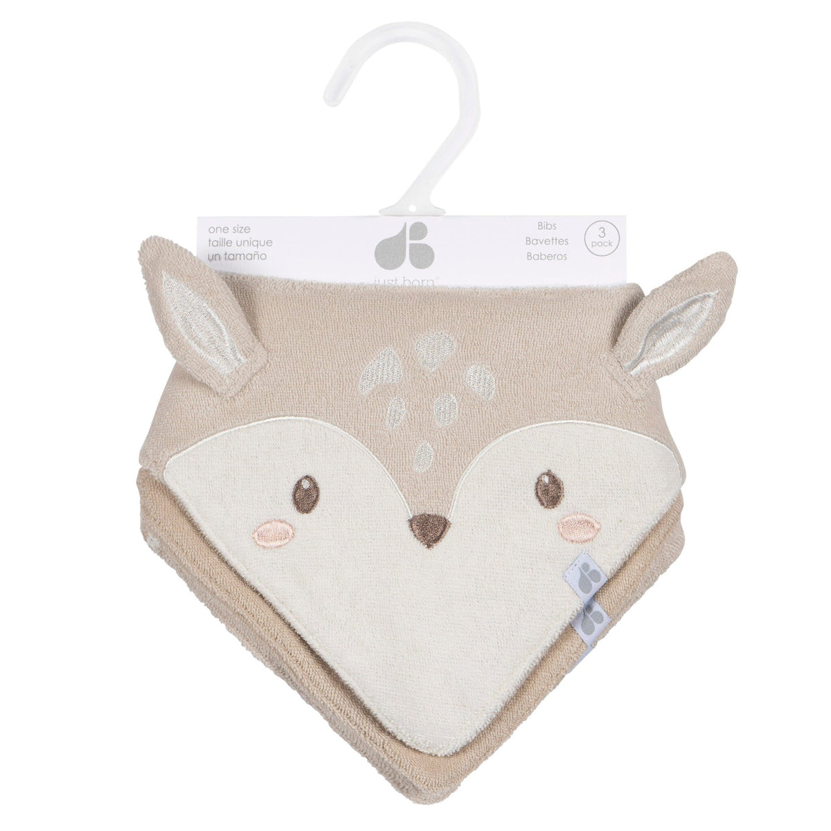 3-Pack Baby Neutral Tan Bandana Bib bibs Just Born® 
