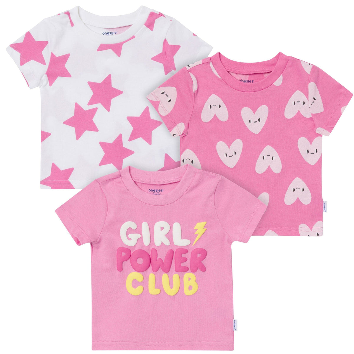 3-Pack Baby Girls Girl Power Tshirt Tops Gerber® 