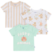 3-Pack Baby Neutral Party Animal Tshirt Tops Gerber® 