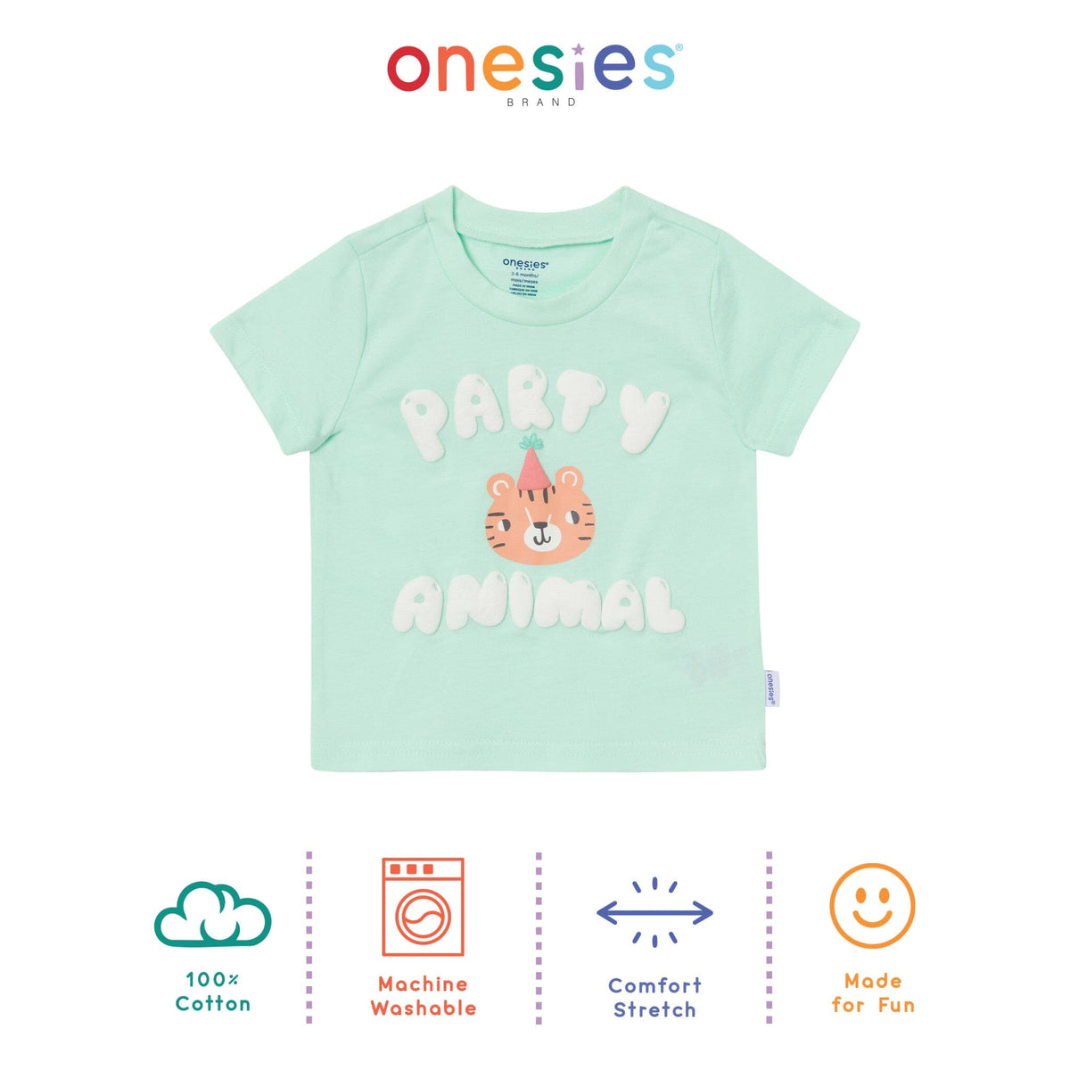 3-Pack Baby Neutral Party Animal Tshirt Tops Gerber® 