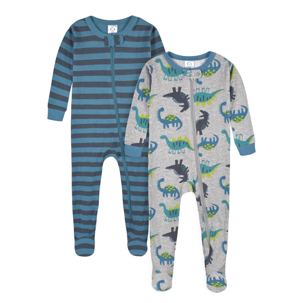 4-Pack Baby & Toddler Boys Dino & Artic Animals Snug Fit Footed Cotton Pajamas Sleepwear Gerber® 