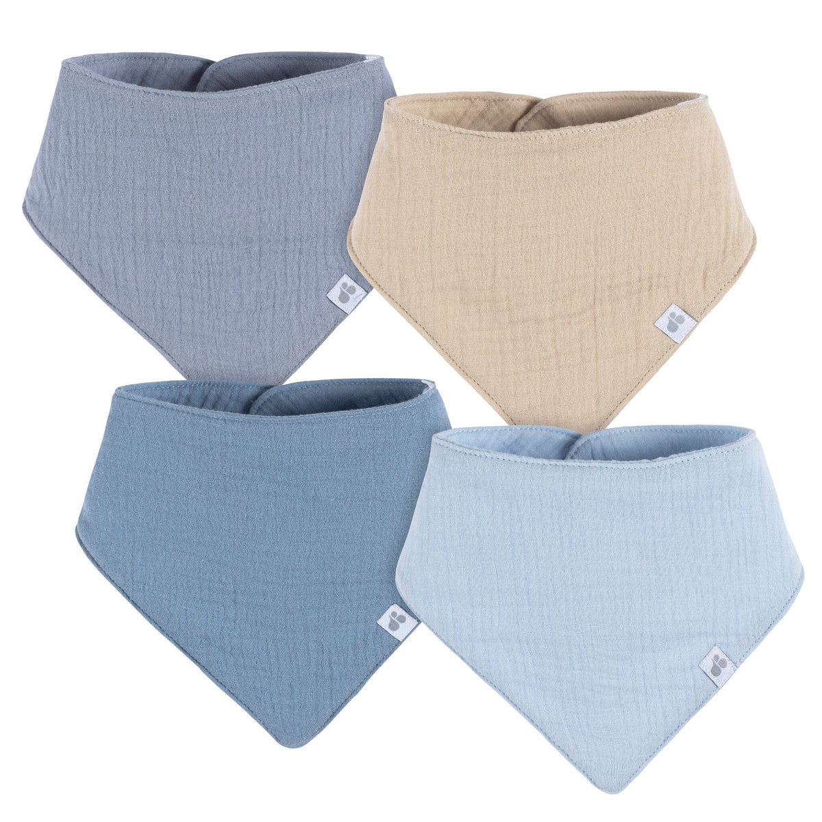 4-Pack Baby Boys Blue Multi Bandana Bib bibs Just Born® 