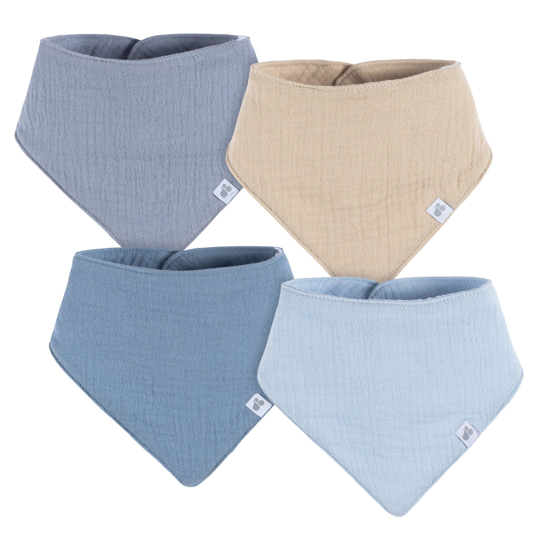 4-Pack Baby Boys Blue Multi Bandana Bib bibs Just Born® 