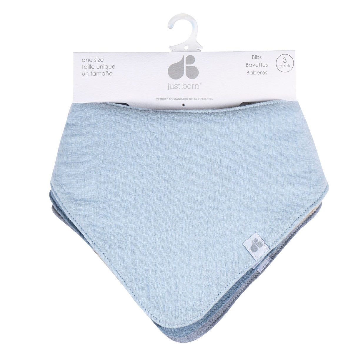 4-Pack Baby Boys Blue Multi Bandana Bib bibs Just Born® 