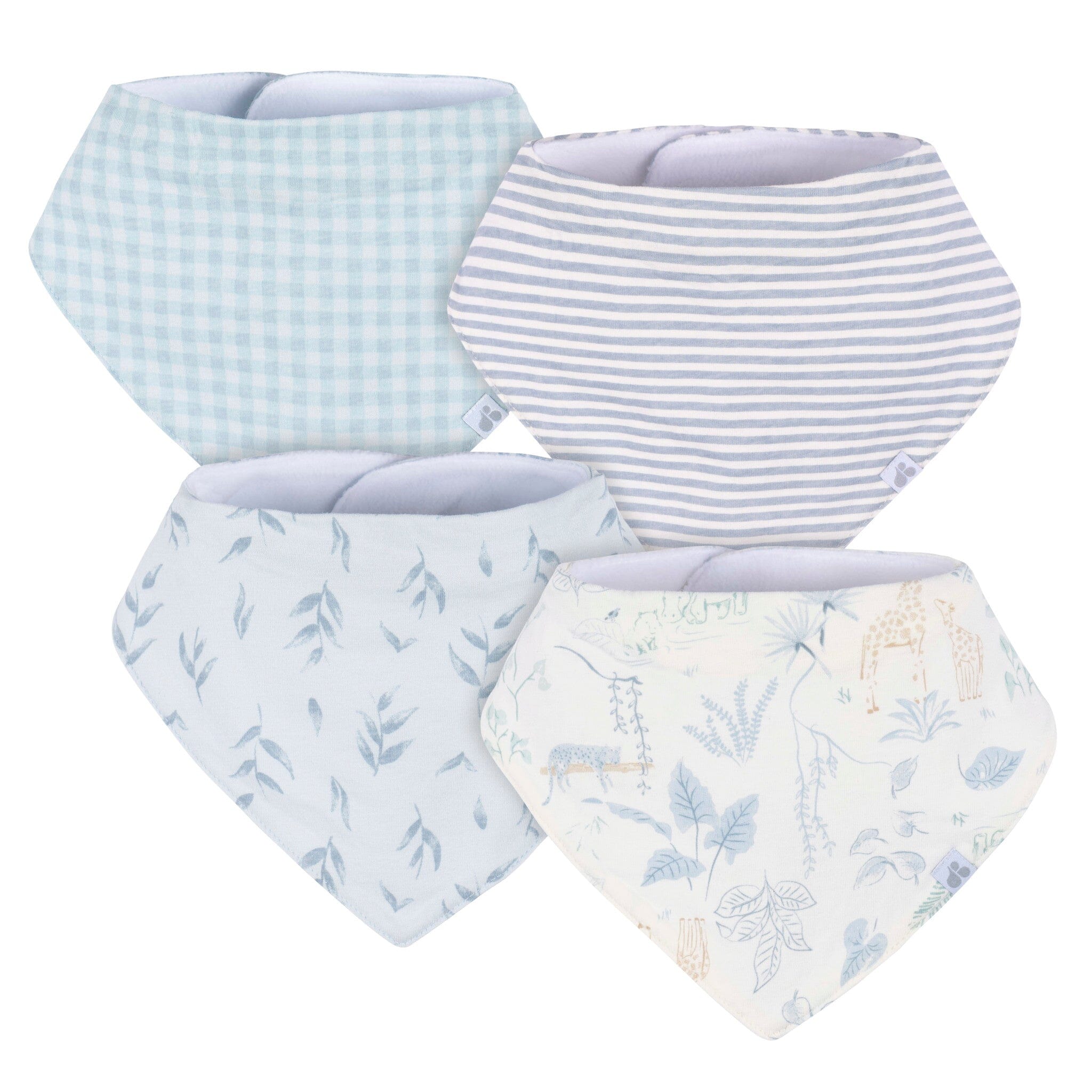 4-Pack Baby Boys Multi Blues Bandana Bib bibs Just Born® 
