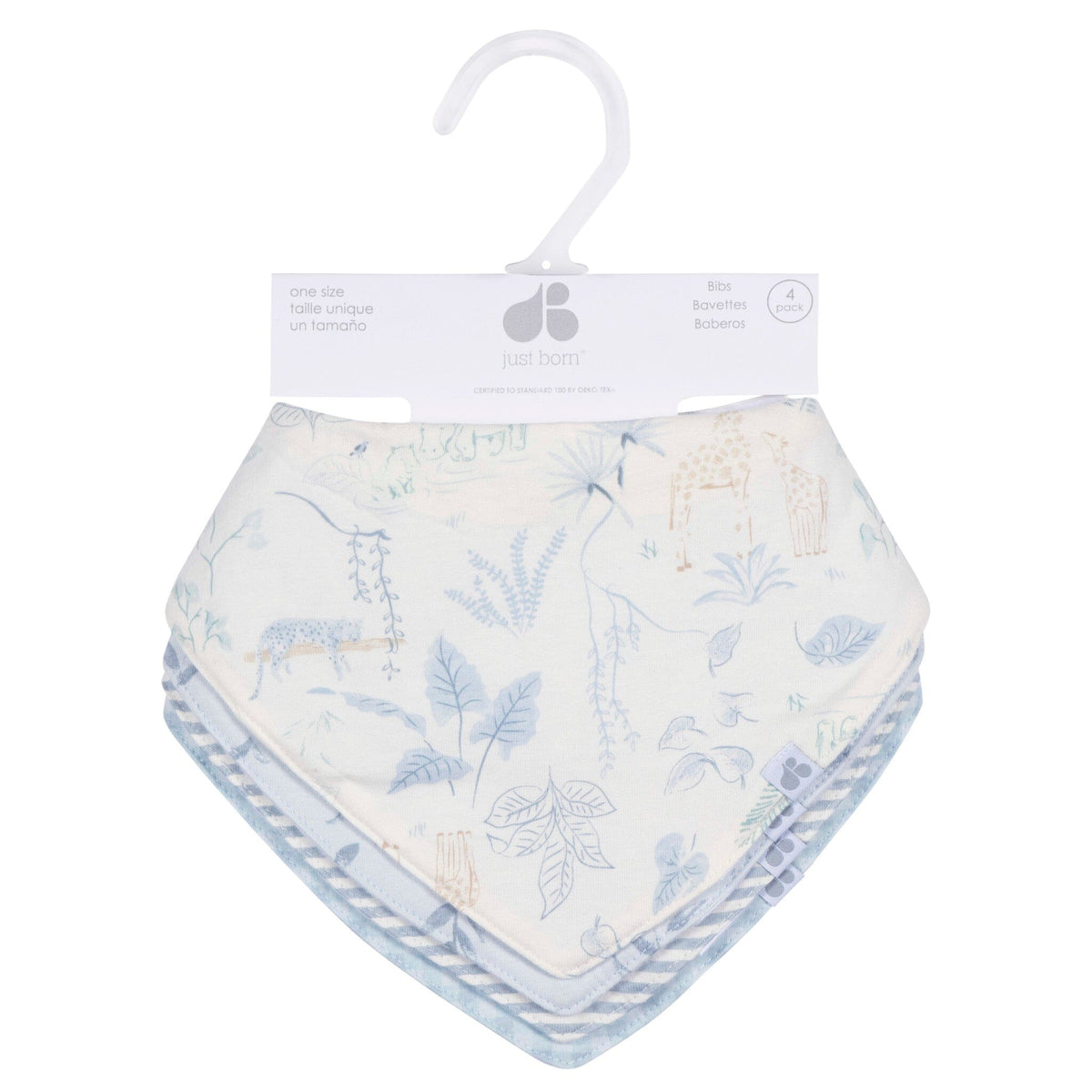 4-Pack Baby Boys Multi Blues Bandana Bib bibs Just Born® 