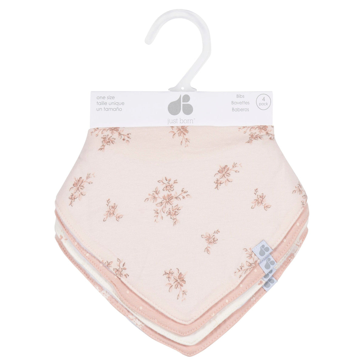 4-Pack Baby Girls Multi Pink Bandana Bib bibs Just Born® 