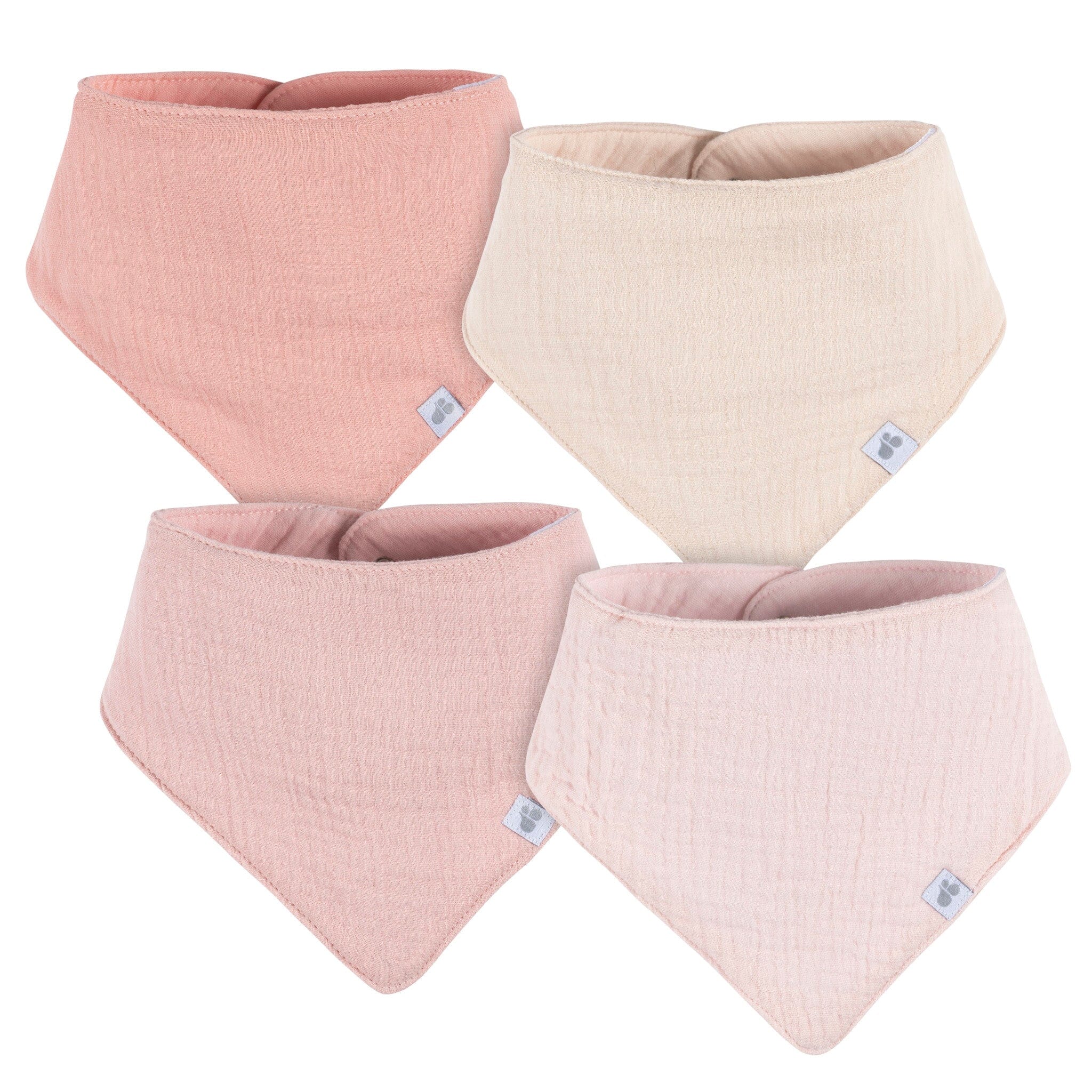 4-Pack Baby Girls Pink Multi Bandana Bib bibs Just Born® 