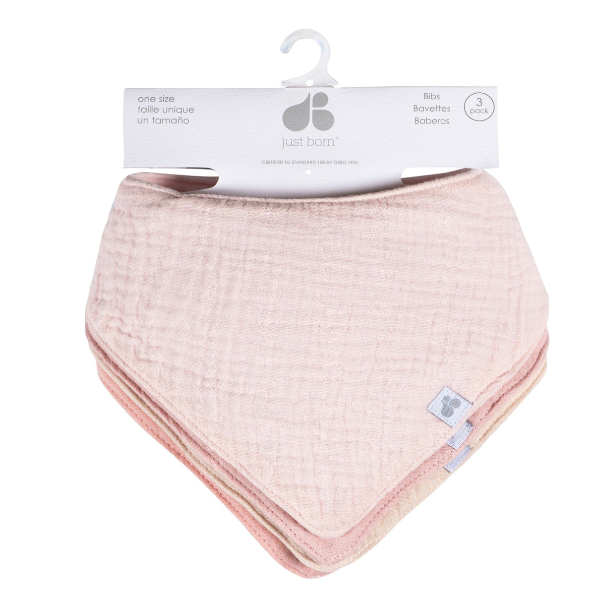 4-Pack Baby Girls Pink Multi Bandana Bib bibs Just Born® 