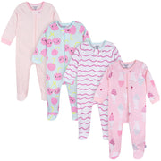 4-Pack Baby Girls Dessert Sleep 'N Play Sleepwear Gerber® 