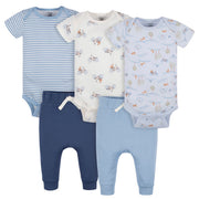 5-Pack Baby Boys Puppy Playground Short Sleeve Onesies® Bodysuits and Pants