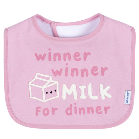 8-Pack Baby Girls Super Happy Drooling Bibs