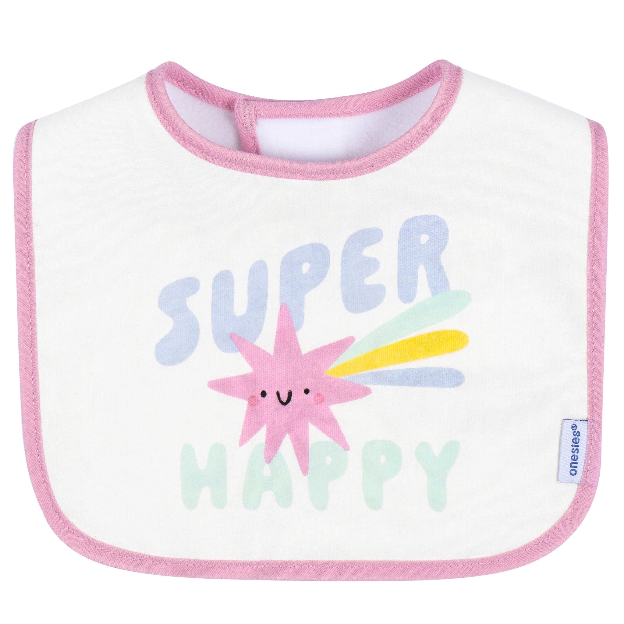8-Pack Baby Girls Super Happy Drooling Bibs bibs Gerber® 