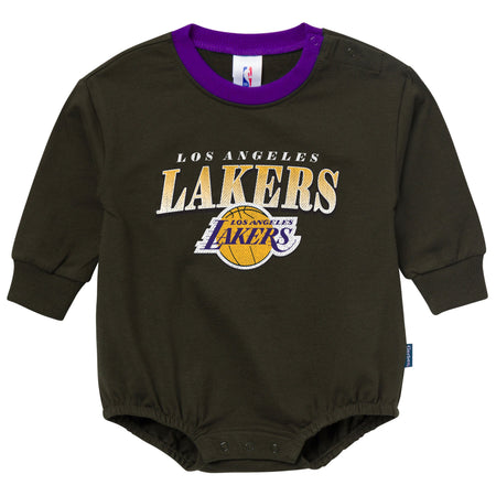 Baby Neutral Los Angeles Lakers Sweatshirt Bubble Romper