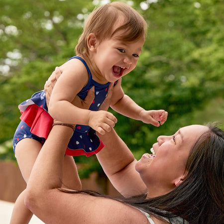 Baby & Toddler Girls UPF 50+ Americana Hearts One-Piece Swimsuit