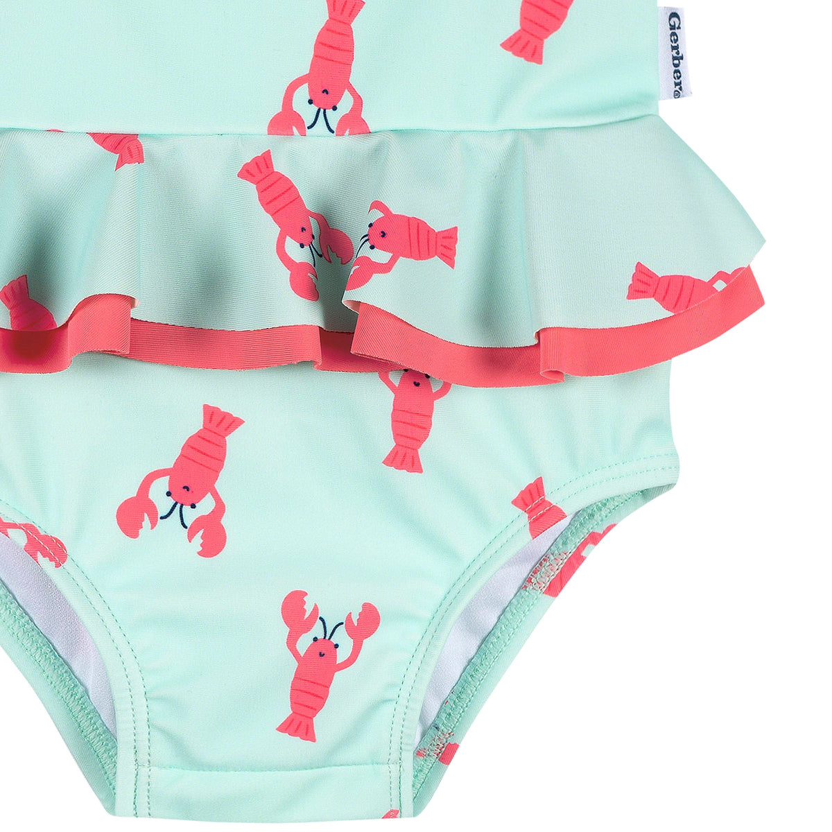Baby & Toddler Girls UPF 50+ Lobsters One-Piece Swimsuit swimwear Gerber® 