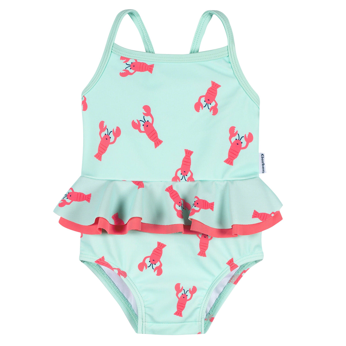 Baby & Toddler Girls UPF 50+ Lobsters One-Piece Swimsuit swimwear Gerber® 