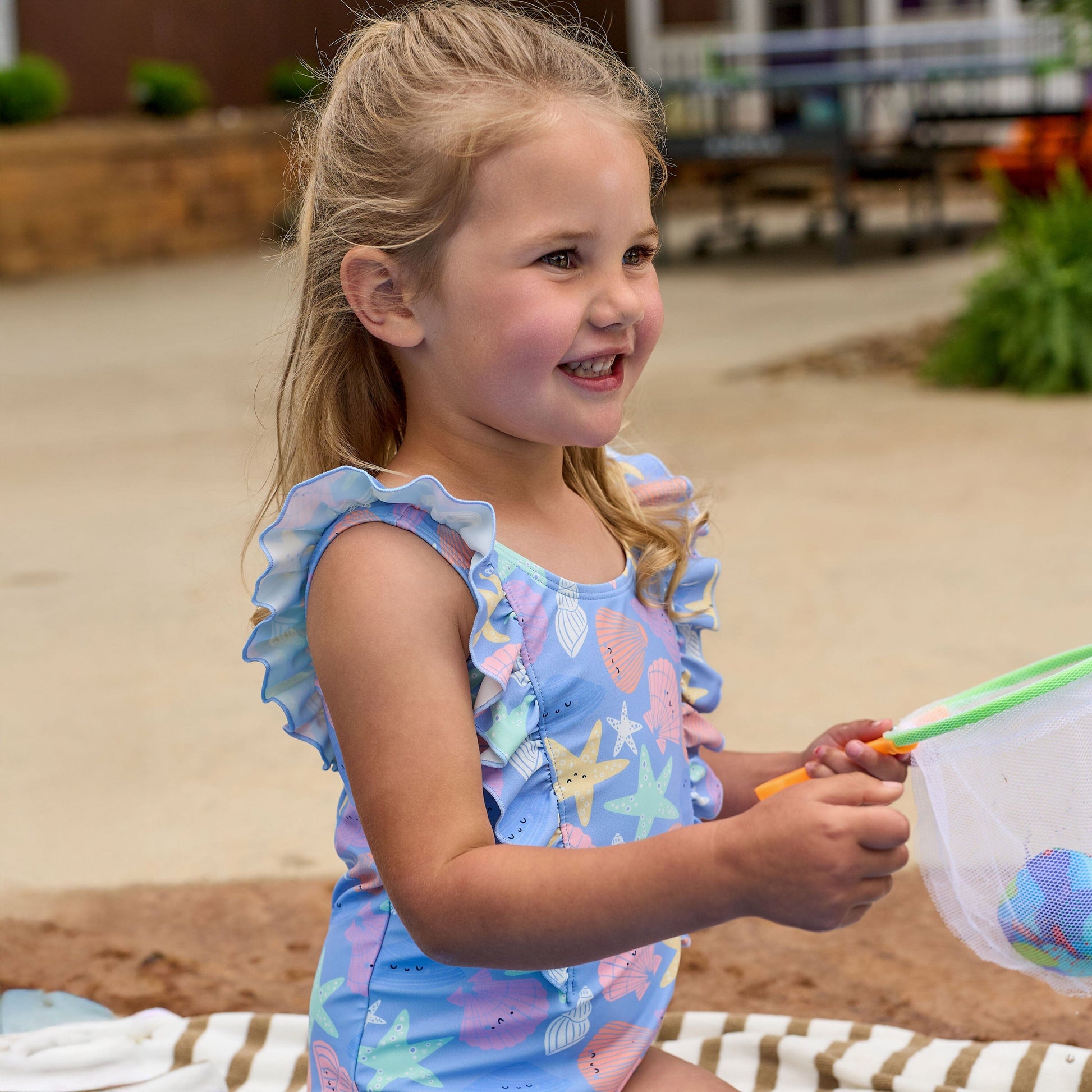 Baby & Toddler Girls UPF 50+ Seashells One-Piece Swimsuit swimwear Gerber® 