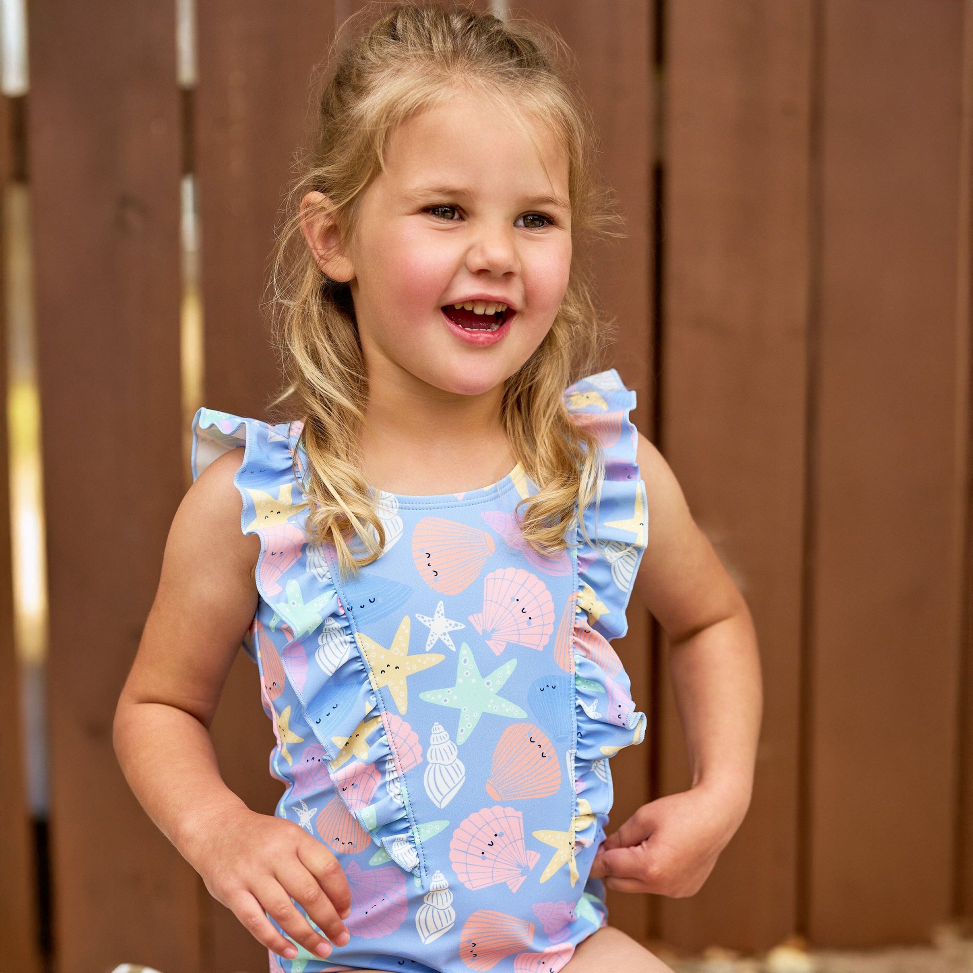 Baby & Toddler Girls UPF 50+ Seashells One-Piece Swimsuit swimwear Gerber® 