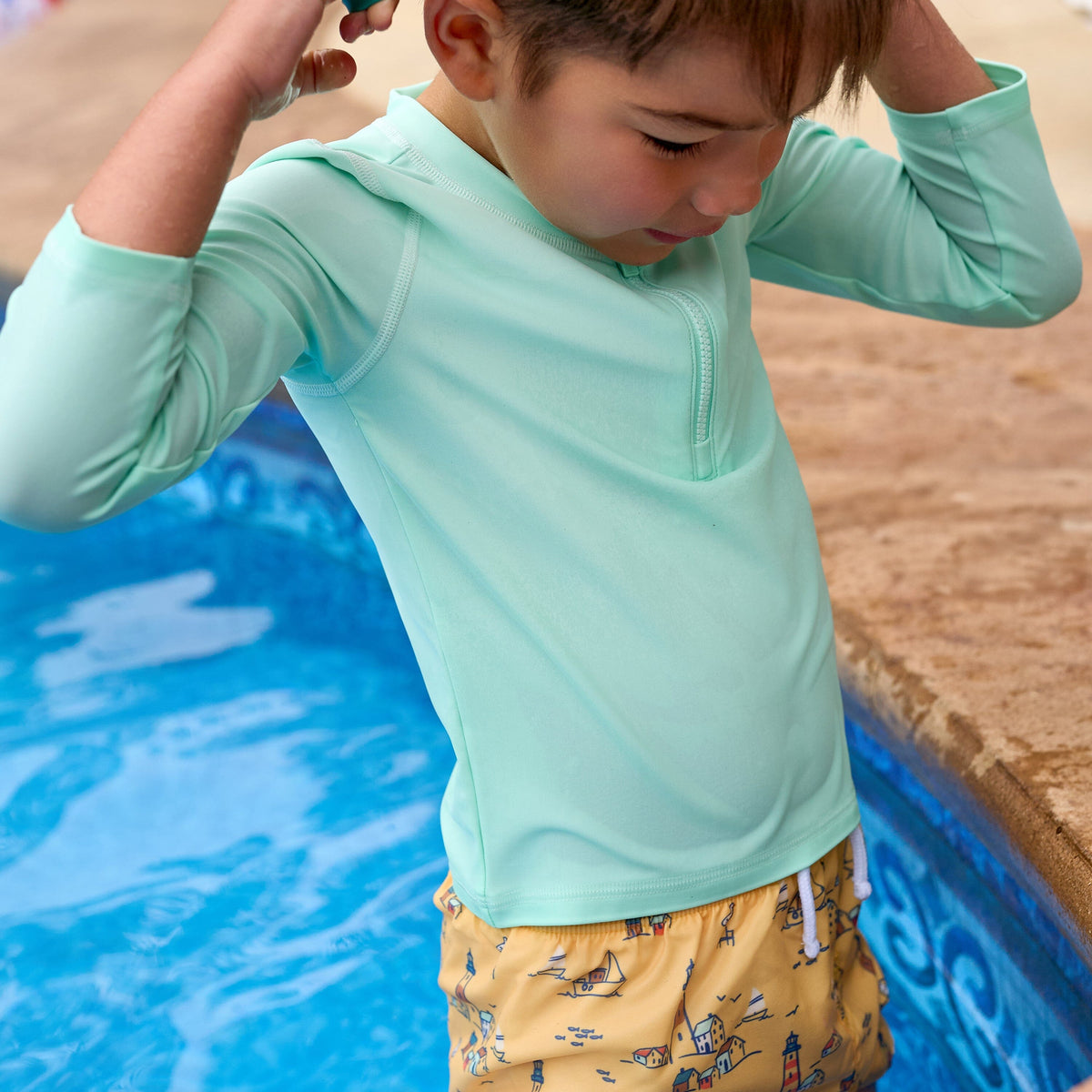 Baby & Toddler Neutral UPF 50+ Green Half Zip Rash Guard swimwear Gerber® 