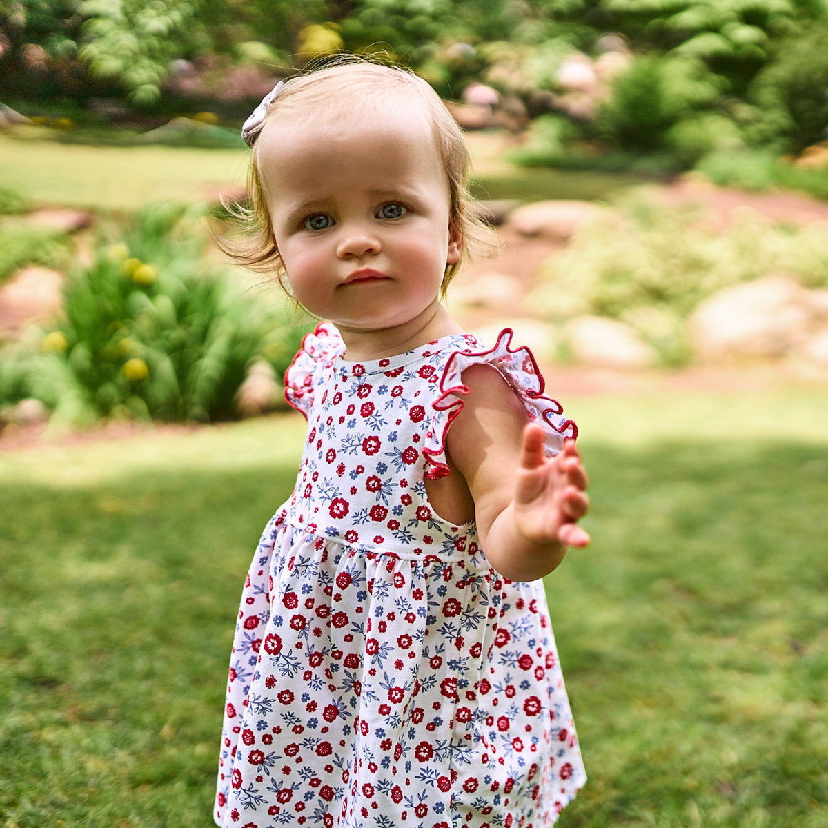 Baby Girls Red, White, & Blue Floral Dress dresses Gerber® 