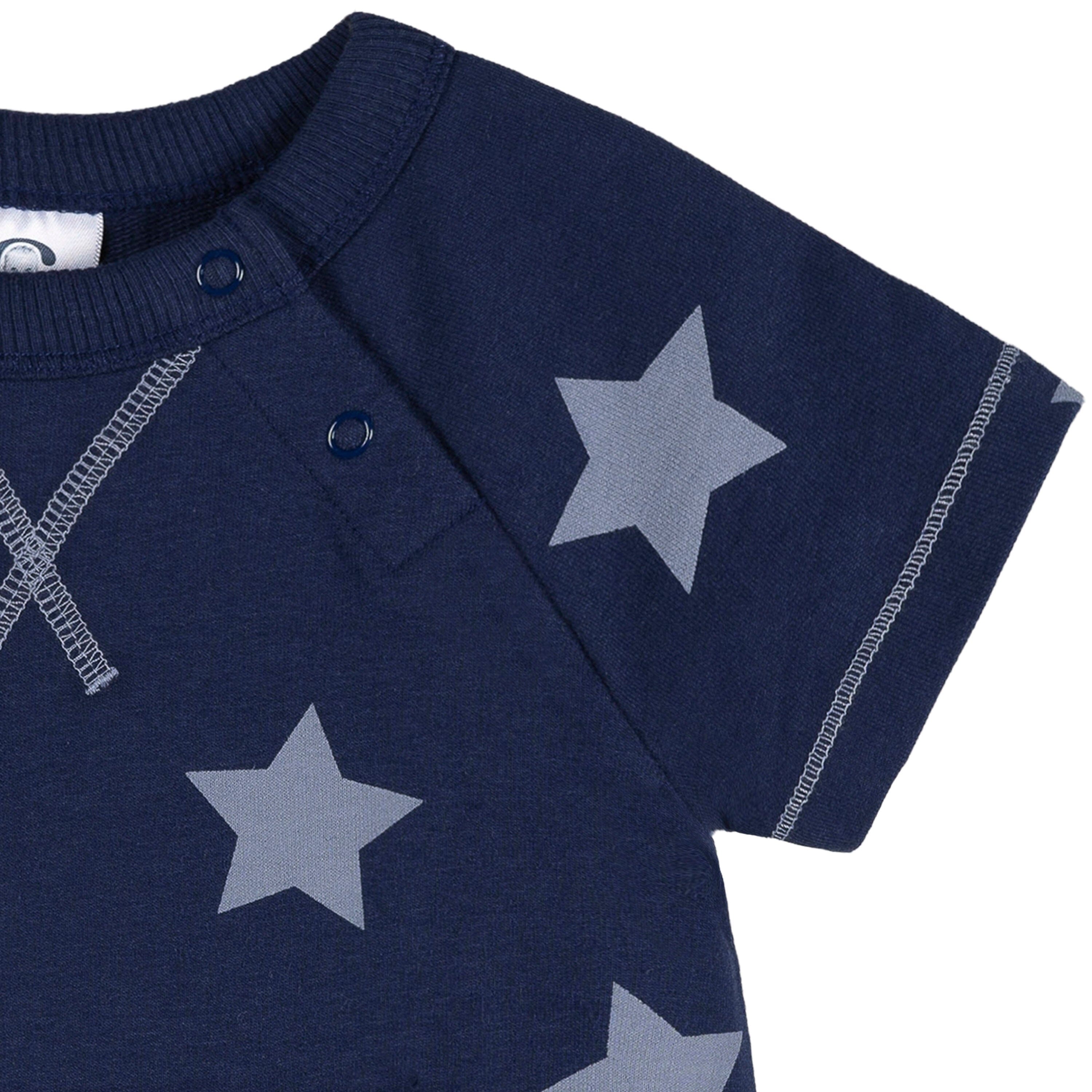 Baby Boys Navy Stars Kangaroo Pocket Romper rompers Gerber® 