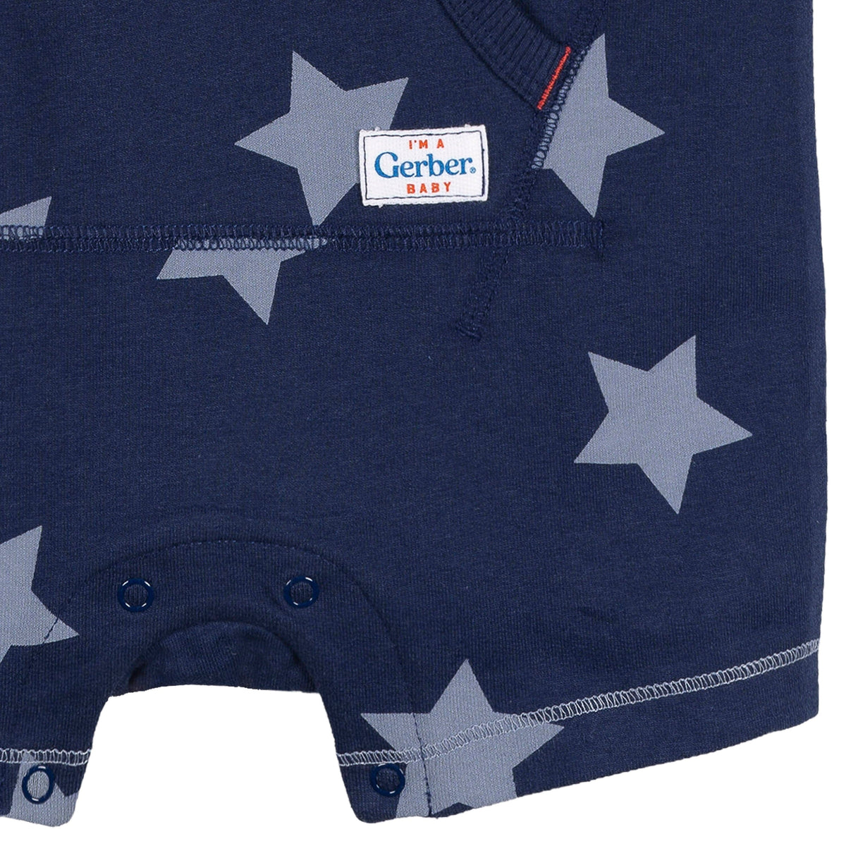 Baby Boys Navy Stars Kangaroo Pocket Romper rompers Gerber® 