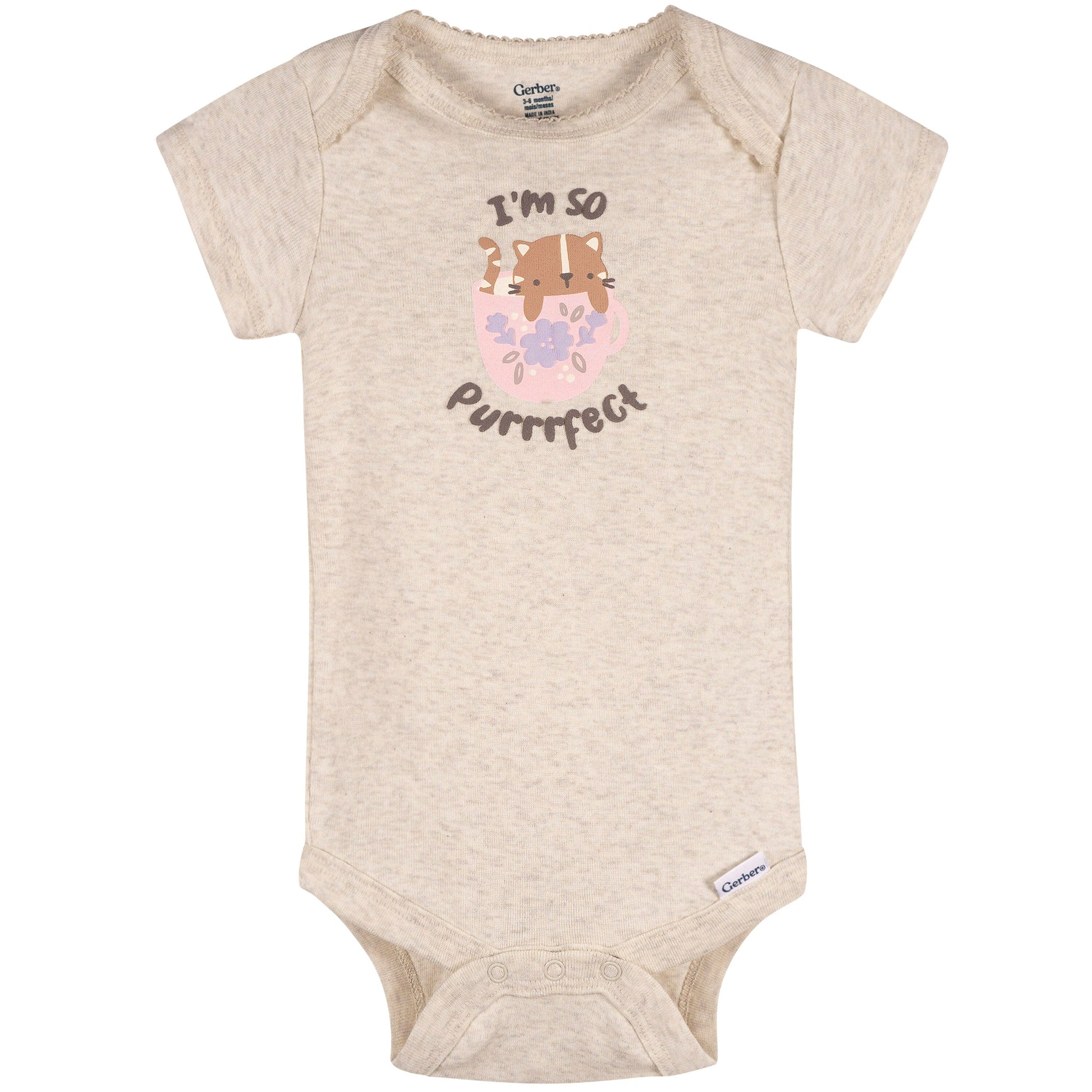 4-Pack Baby Girls Teacup Kittens Onesies® Bodysuits and Sleep 'N Play outfits Gerber® 