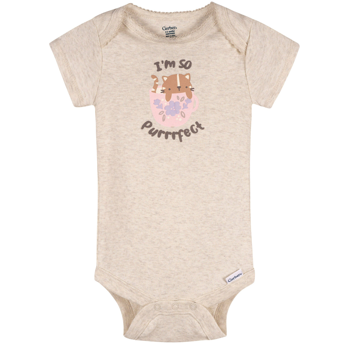 4-Pack Baby Girls Teacup Kittens Onesies® Bodysuits and Sleep 'N Play outfits Gerber® 