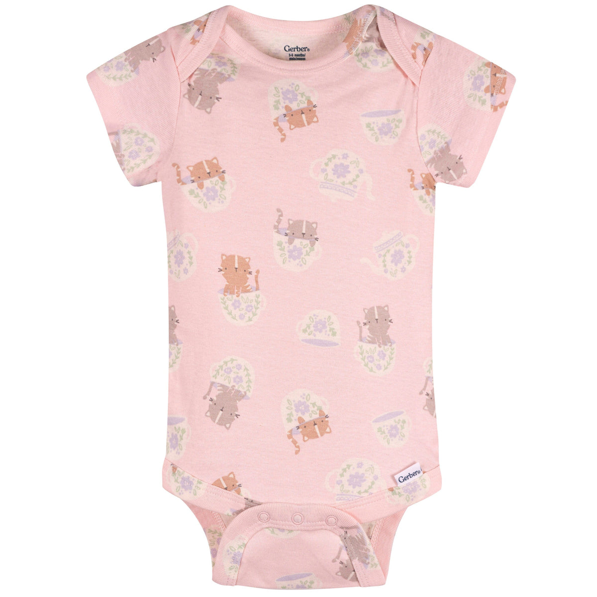 4-Pack Baby Girls Teacup Kittens Onesies® Bodysuits and Sleep 'N Play outfits Gerber® 