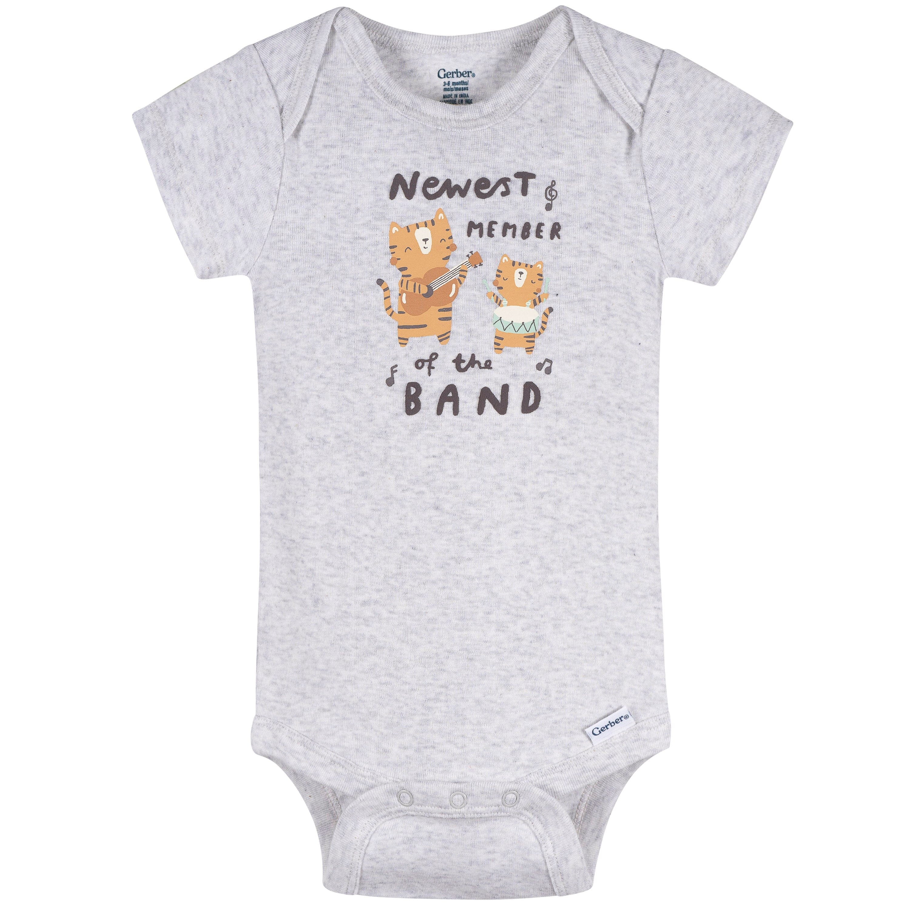 4-Pack Baby Neutral Musical Animals Onesies® Bodysuits and Sleep 'N Play outfits Gerber® 