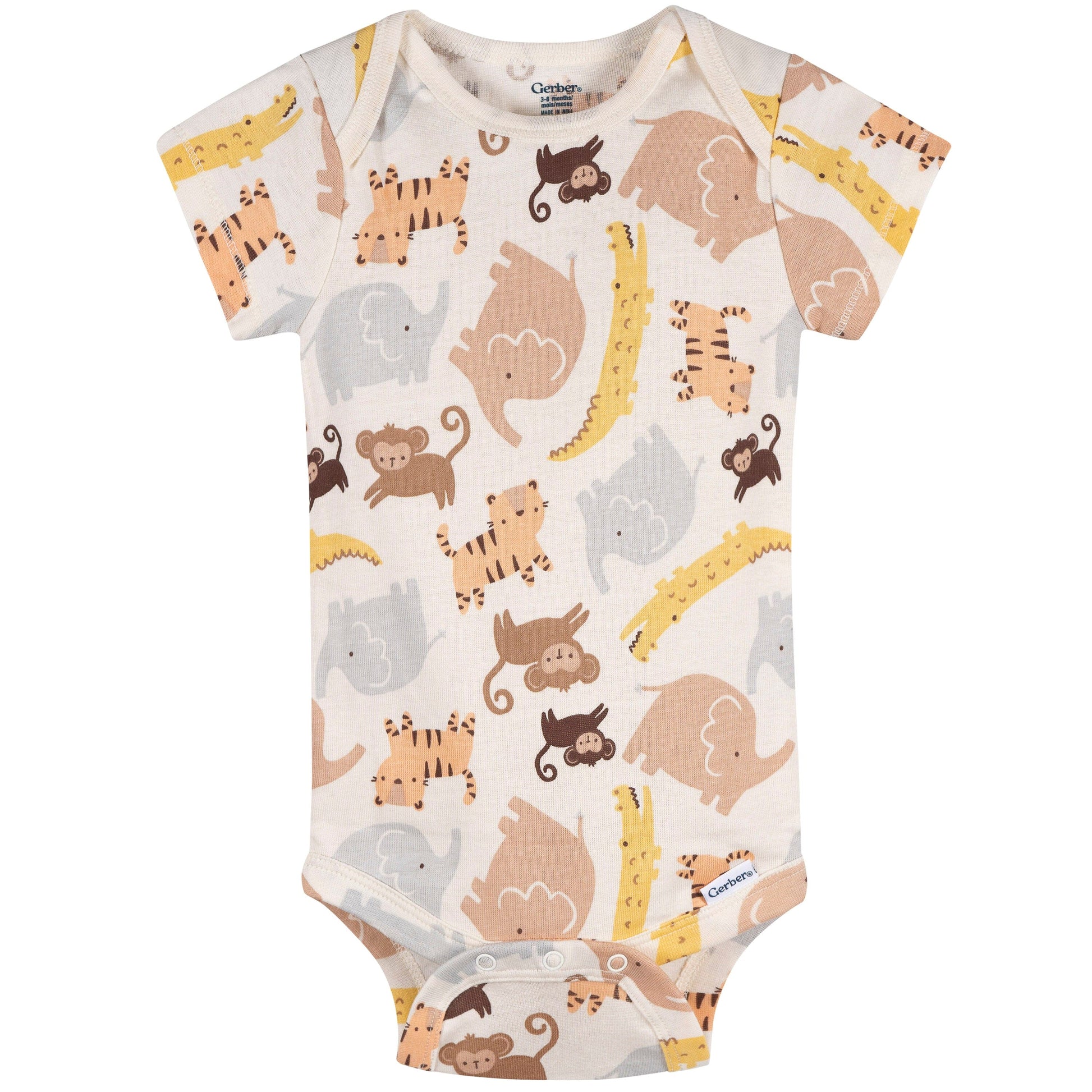 4-Pack Baby Neutral Safari Smiles Onesies® Bodysuits and Sleep 'N Play outfits Gerber® 